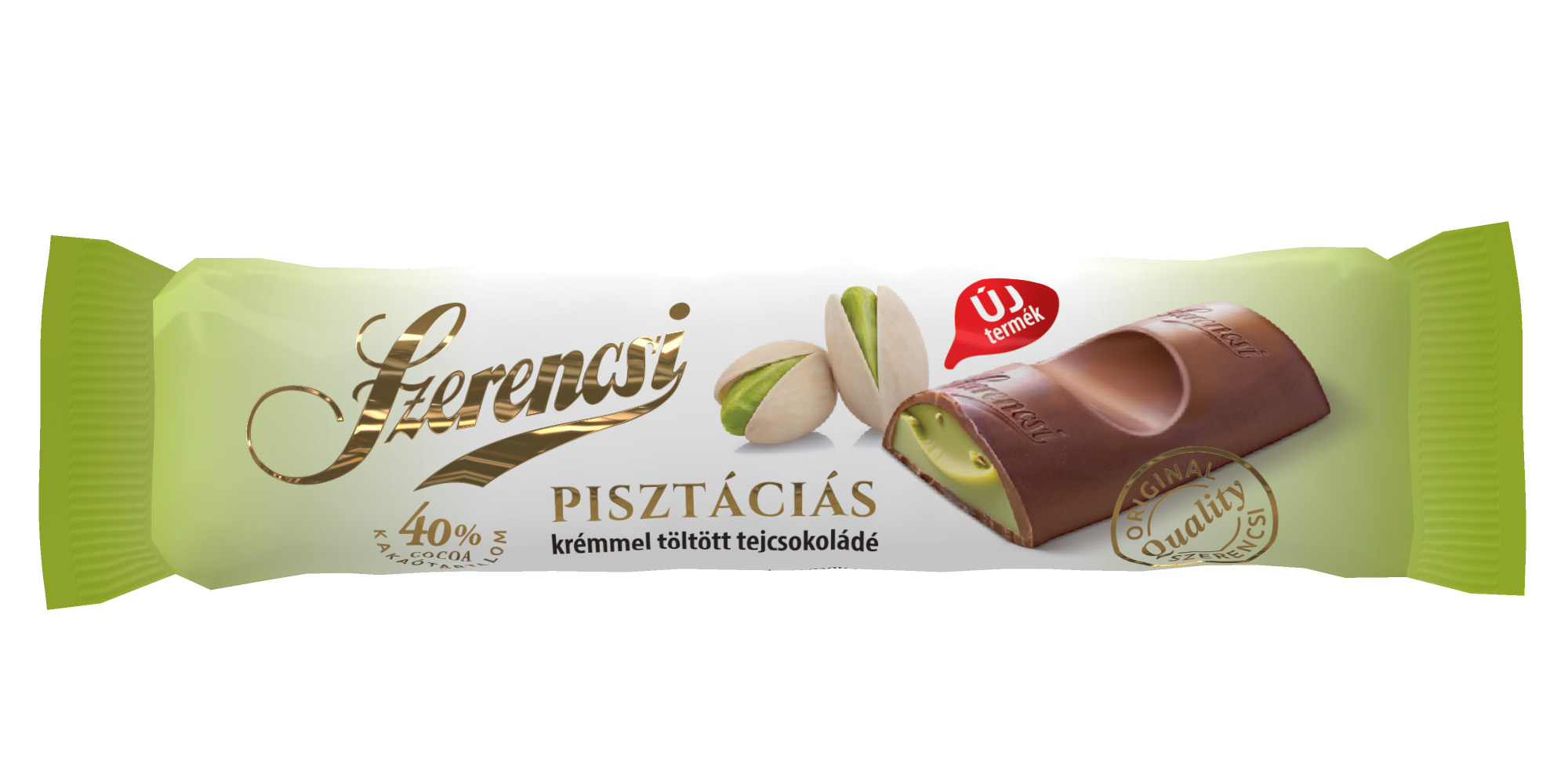 Pisztáciás krémmel töltött tejcsokoládé 19g